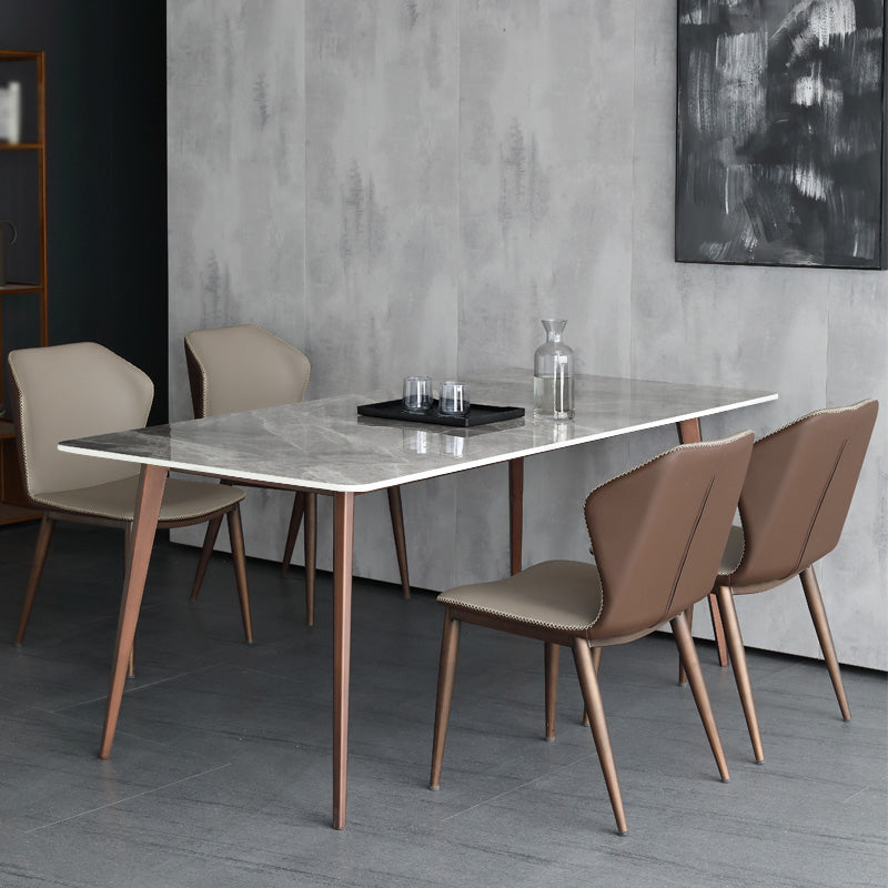 Mesa de comedor rectangular de piedra sinterizada Mesa de cocina moderna para comedor