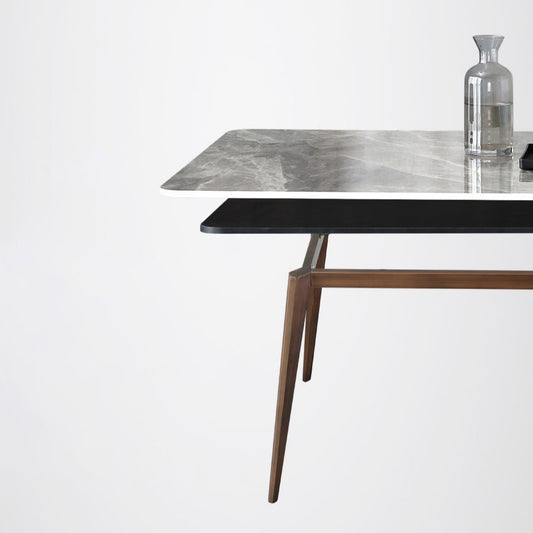 Tavolo da pranzo rettangolare in pietra sinterizzato tavolo da cucina moderna per sala da pranzo