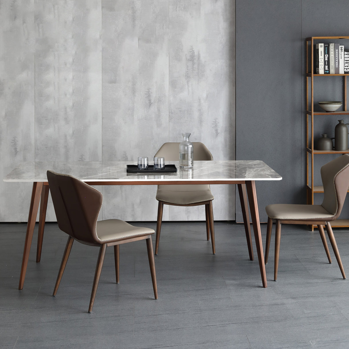 Mesa de comedor rectangular de piedra sinterizada Mesa de cocina moderna para comedor