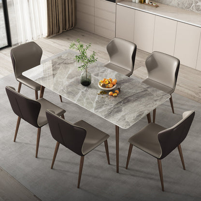 Rectangle Sintered Stone Dining Table Modern Style Dining Room Table Gray Without Chairs Clearhalo 'Dining Tables & Seating' 'Dining Tables' 'dining_table' 'furn' 'furn_dining_table' 'Furniture' 'Kitchen & Dining Furniture' 5226038