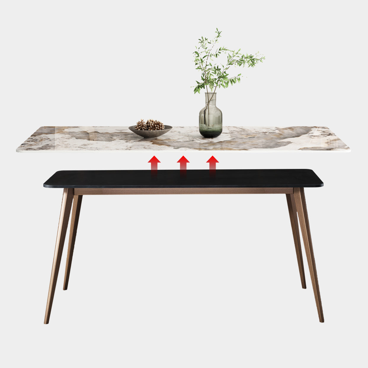 Rectangle Sintered Stone Dining Table Modern Style Dining Room Table Clearhalo 'Dining Tables & Seating' 'Dining Tables' 'dining_table' 'furn' 'furn_dining_table' 'Furniture' 'Kitchen & Dining Furniture' 5226043