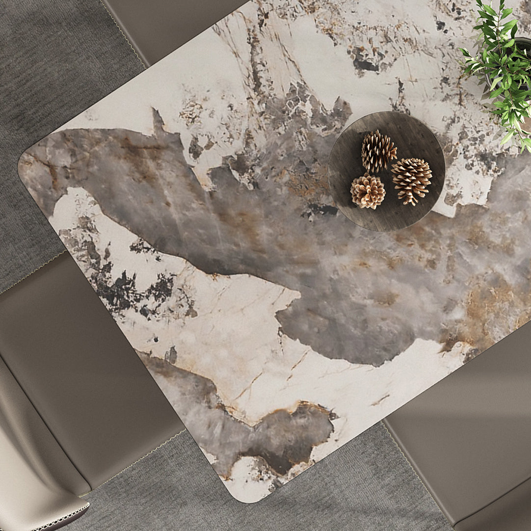 Rectangle Sintered Stone Dining Table Modern Style Dining Room Table Clearhalo 'Dining Tables & Seating' 'Dining Tables' 'dining_table' 'furn' 'furn_dining_table' 'Furniture' 'Kitchen & Dining Furniture' 5226045