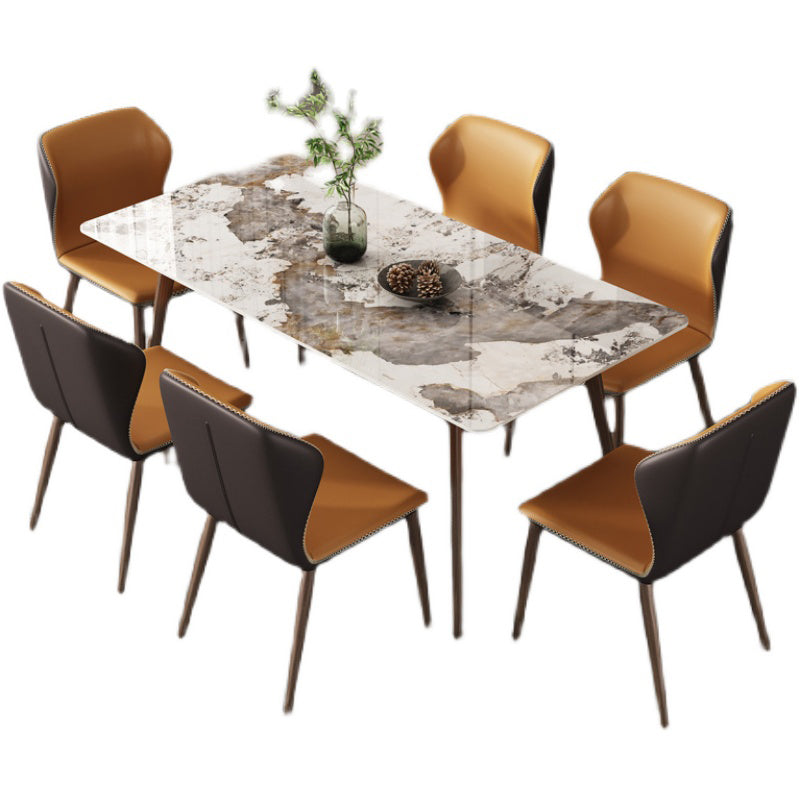 Rectangle Sintered Stone Dining Table Modern Style Dining Room Table Clearhalo 'Dining Tables & Seating' 'Dining Tables' 'dining_table' 'furn' 'furn_dining_table' 'Furniture' 'Kitchen & Dining Furniture' 5226047