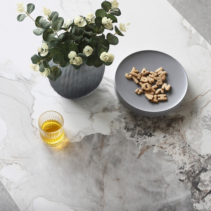 Rectangle 4 Legs Dining Table Modern Sintered Stone Dining Room Table Clearhalo 'Dining Tables & Seating' 'Dining Tables' 'dining_table' 'furn' 'furn_dining_table' 'Furniture' 'Kitchen & Dining Furniture' 5226079