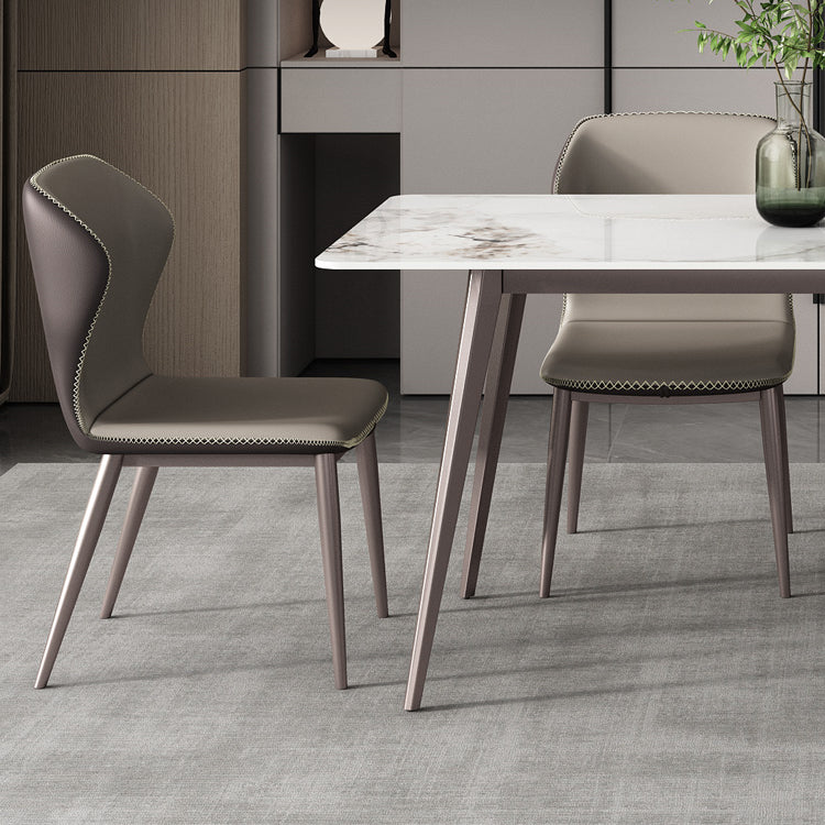 Rectangle 4 Legs Dining Table Modern Sintered Stone Dining Room Table Clearhalo 'Dining Tables & Seating' 'Dining Tables' 'dining_table' 'furn' 'furn_dining_table' 'Furniture' 'Kitchen & Dining Furniture' 5226080