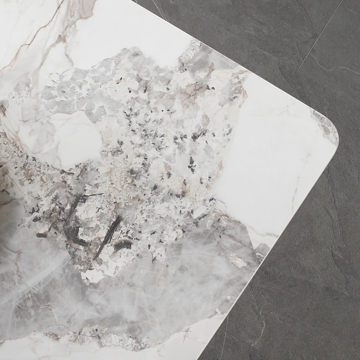 Rectangle 4 Legs Dining Table Modern Sintered Stone Dining Room Table Clearhalo 'Dining Tables & Seating' 'Dining Tables' 'dining_table' 'furn' 'furn_dining_table' 'Furniture' 'Kitchen & Dining Furniture' 5226083