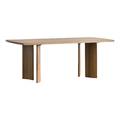 Mesa de comedor de madera maciza rectángulo Mesa de comedor moderna de 4 patas