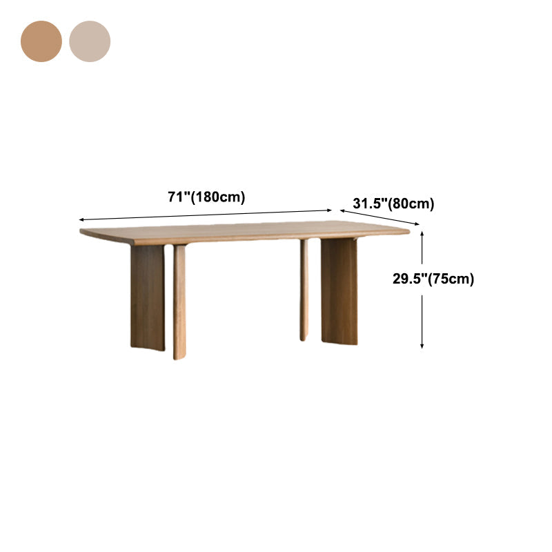 Mesa de comedor de madera maciza rectángulo Mesa de comedor moderna de 4 patas