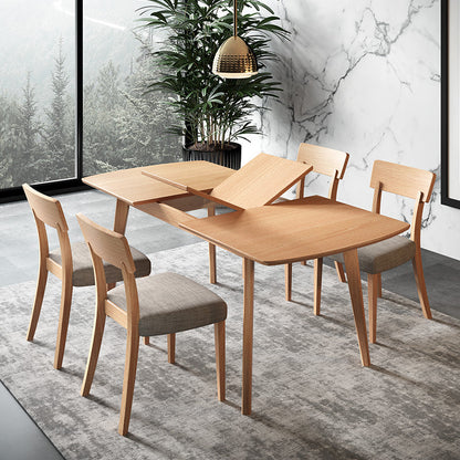 Uitbreidbare moderne beukenhouttafel voor restaurant rechthoekige eettafel met 4 poten