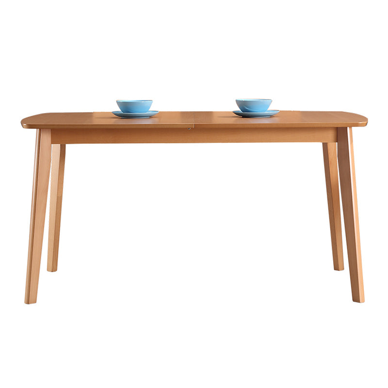 Uitbreidbare moderne beukenhouttafel voor restaurant rechthoekige eettafel met 4 poten