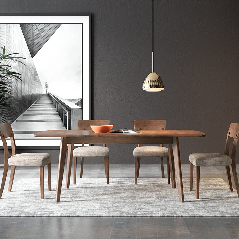 Uitbreidbare moderne beukenhouttafel voor restaurant rechthoekige eettafel met 4 poten