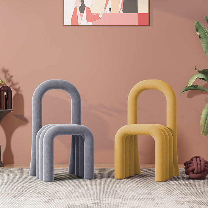 Contemporary Velvet Armless Dining Chairs Metal Dining Chair for Home Use Clearhalo 'Dining Chairs' 'Dining Tables & Seating' 'dining_chair' 'furn' 'furn_dining_chair' 'Furniture' 'Kitchen & Dining Furniture' 5226162