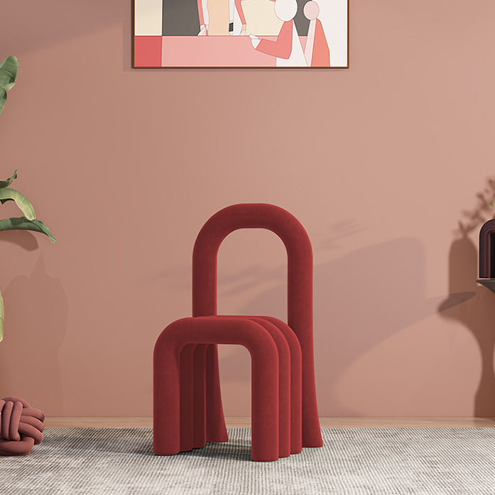 Contemporary Velvet Armless Dining Chairs Metal Dining Chair for Home Use Clearhalo 'Dining Chairs' 'Dining Tables & Seating' 'dining_chair' 'furn' 'furn_dining_chair' 'Furniture' 'Kitchen & Dining Furniture' 5226164
