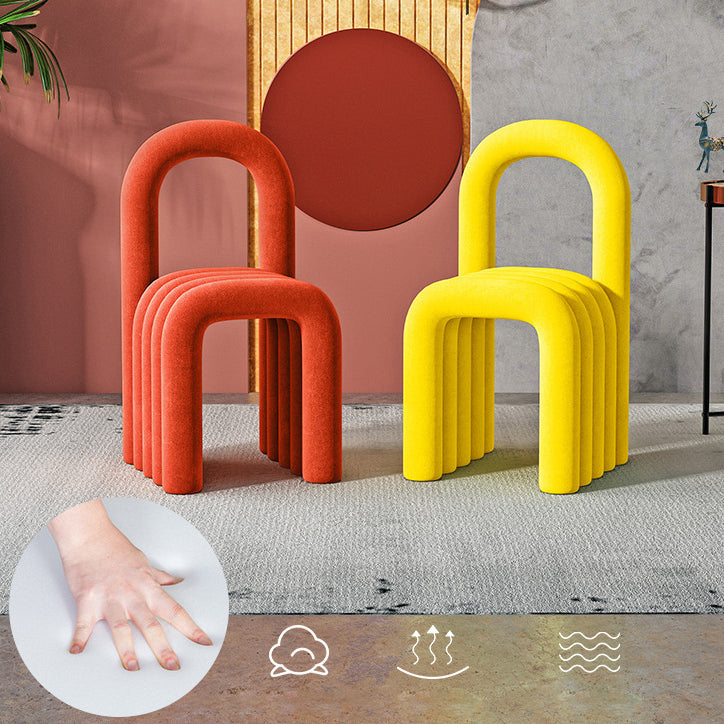 Contemporary Velvet Armless Dining Chairs Metal Dining Chair for Home Use Clearhalo 'Dining Chairs' 'Dining Tables & Seating' 'dining_chair' 'furn' 'furn_dining_chair' 'Furniture' 'Kitchen & Dining Furniture' 5226169