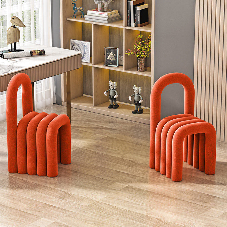 Contemporary Velvet Armless Dining Chairs Metal Dining Chair for Home Use Clearhalo 'Dining Chairs' 'Dining Tables & Seating' 'dining_chair' 'furn' 'furn_dining_chair' 'Furniture' 'Kitchen & Dining Furniture' 5226171
