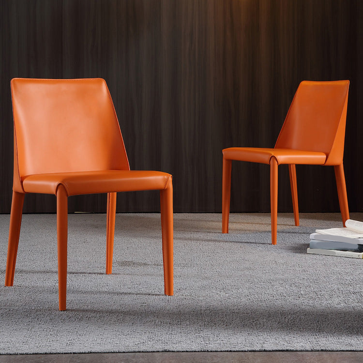 Sedia da pranzo in pelle contemporanea sedie da pranzo imbottite a braccia per uso domestico