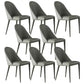 Modern Style Faux Leather Dining Chairs Metal Armless Dining Chair for Home Use Dark Gray 8 Piece Set Clearhalo 'Dining Chairs' 'Dining Tables & Seating' 'dining_chair' 'furn' 'furn_dining_chair' 'Furniture' 'Kitchen & Dining Furniture' 5226274