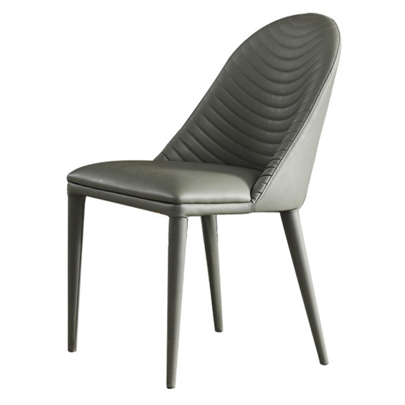 Modern Style Faux Leather Dining Chairs Metal Armless Dining Chair for Home Use Clearhalo 'Dining Chairs' 'Dining Tables & Seating' 'dining_chair' 'furn' 'furn_dining_chair' 'Furniture' 'Kitchen & Dining Furniture' 5226276