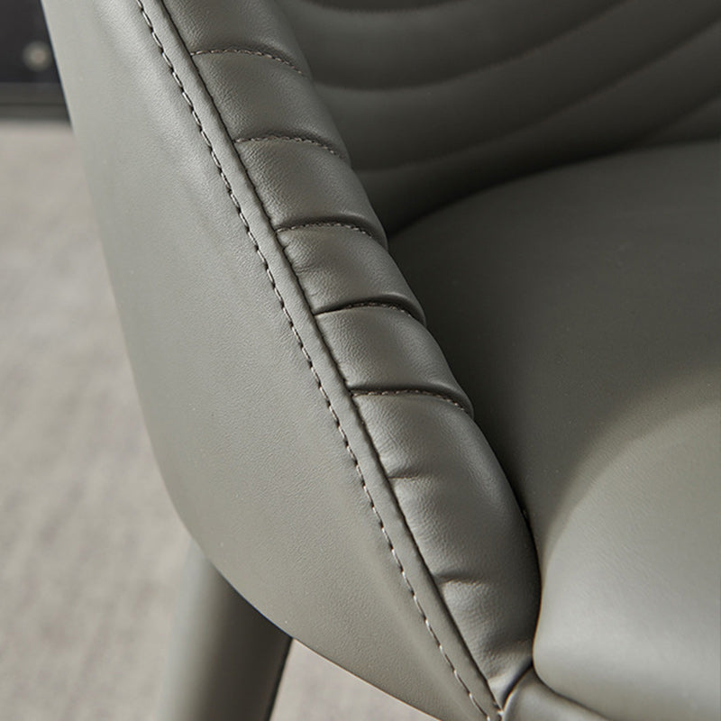 Modern Style Faux Leather Dining Chairs Metal Armless Dining Chair for Home Use Clearhalo 'Dining Chairs' 'Dining Tables & Seating' 'dining_chair' 'furn' 'furn_dining_chair' 'Furniture' 'Kitchen & Dining Furniture' 5226279