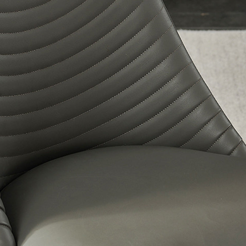 Modern Style Faux Leather Dining Chairs Metal Armless Dining Chair for Home Use Clearhalo 'Dining Chairs' 'Dining Tables & Seating' 'dining_chair' 'furn' 'furn_dining_chair' 'Furniture' 'Kitchen & Dining Furniture' 5226284