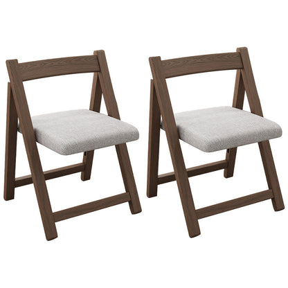 Modern Wood Dining Room Chair Armless Folding Side Chair for Home Use Gray-Brown 2 Piece Set Clearhalo 'Dining Chairs' 'Dining Tables & Seating' 'dining_chair' 'furn' 'furn_dining_chair' 'Furniture' 'Kitchen & Dining Furniture' 5226369