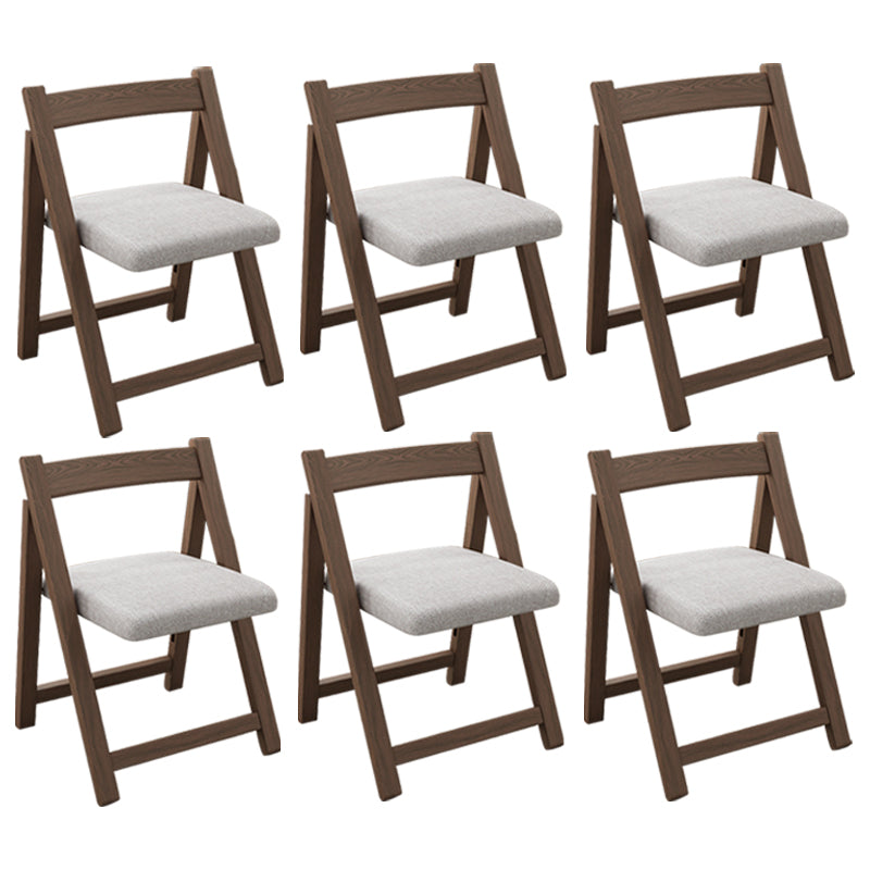 Modern Wood Dining Room Chair Armless Folding Side Chair for Home Use Gray-Brown 6 Piece Set Clearhalo 'Dining Chairs' 'Dining Tables & Seating' 'dining_chair' 'furn' 'furn_dining_chair' 'Furniture' 'Kitchen & Dining Furniture' 5226374