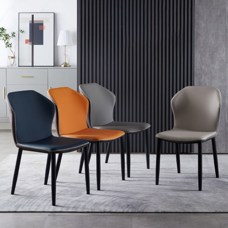 Modern Style Faux Leather Dining Chair Armless Wingback Side Chair for Home Use Clearhalo 'Dining Chairs' 'Dining Tables & Seating' 'dining_chair' 'furn' 'furn_dining_chair' 'Furniture' 'Kitchen & Dining Furniture' 5226481