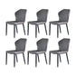Modern Style Faux Leather Dining Chair Armless Wingback Side Chair for Home Use Grey 6 Piece Set Clearhalo 'Dining Chairs' 'Dining Tables & Seating' 'dining_chair' 'furn' 'furn_dining_chair' 'Furniture' 'Kitchen & Dining Furniture' 5226482
