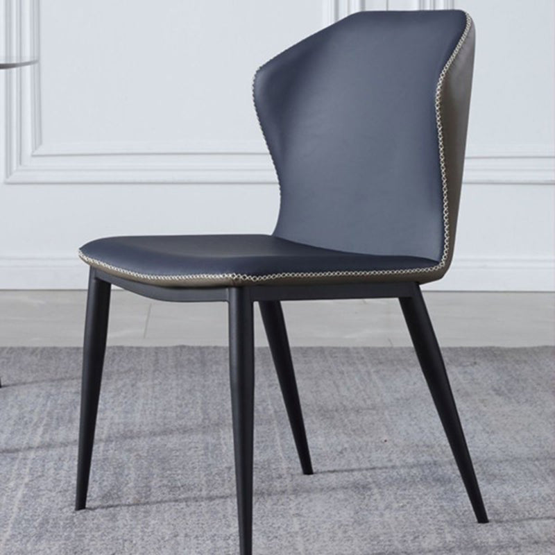 Modern Style Faux Leather Dining Chair Armless Wingback Side Chair for Home Use Clearhalo 'Dining Chairs' 'Dining Tables & Seating' 'dining_chair' 'furn' 'furn_dining_chair' 'Furniture' 'Kitchen & Dining Furniture' 5226484