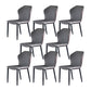 Modern Style Faux Leather Dining Chair Armless Wingback Side Chair for Home Use Grey 8 Piece Set Clearhalo 'Dining Chairs' 'Dining Tables & Seating' 'dining_chair' 'furn' 'furn_dining_chair' 'Furniture' 'Kitchen & Dining Furniture' 5226485