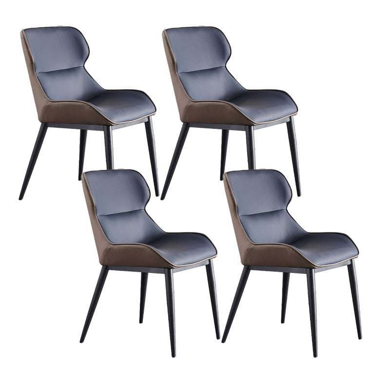 Sedia da pranzo in pelle finta moderna sedia laterale del braccio di wingback per uso domestico