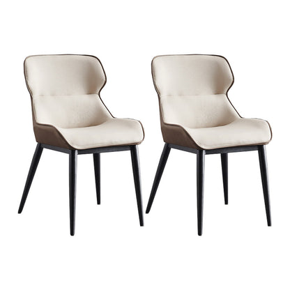 Sedia da pranzo in pelle finta moderna sedia laterale del braccio di wingback per uso domestico