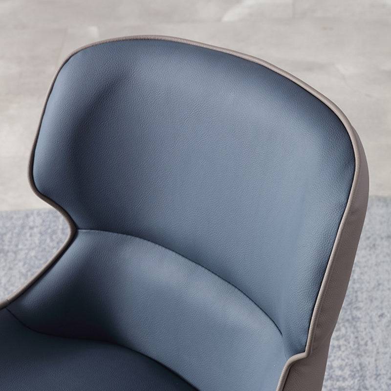 Sedia da pranzo in pelle finta moderna sedia laterale del braccio di wingback per uso domestico