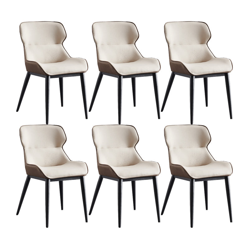 Sedia da pranzo in pelle finta moderna sedia laterale del braccio di wingback per uso domestico