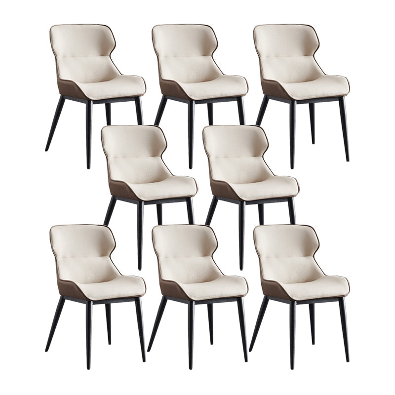 Sedia da pranzo in pelle finta moderna sedia laterale del braccio di wingback per uso domestico