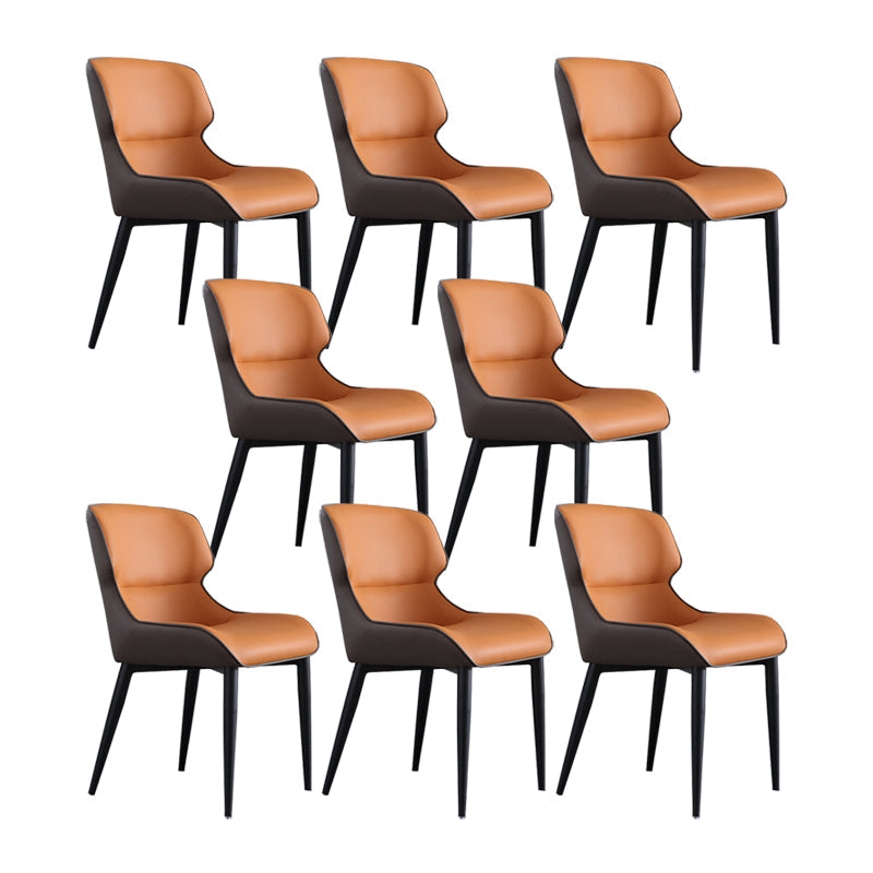 Sedia da pranzo in pelle finta moderna sedia laterale del braccio di wingback per uso domestico