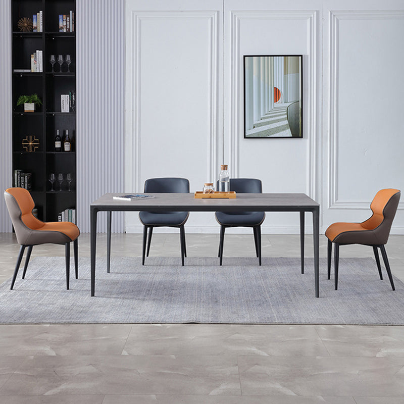 Sedia da pranzo in pelle finta moderna sedia laterale del braccio di wingback per uso domestico