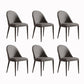 Minimalist Style Leather Dining Chairs for Home Armless Solid Back Side Chairs Grey 6 Piece Set Clearhalo 'Dining Chairs' 'Dining Tables & Seating' 'dining_chair' 'furn' 'furn_dining_chair' 'Furniture' 'Kitchen & Dining Furniture' 5226606