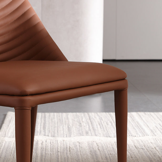 Minimalist Style Leather Dining Chairs for Home Armless Solid Back Side Chairs Clearhalo 'Dining Chairs' 'Dining Tables & Seating' 'dining_chair' 'furn' 'furn_dining_chair' 'Furniture' 'Kitchen & Dining Furniture' 5226607