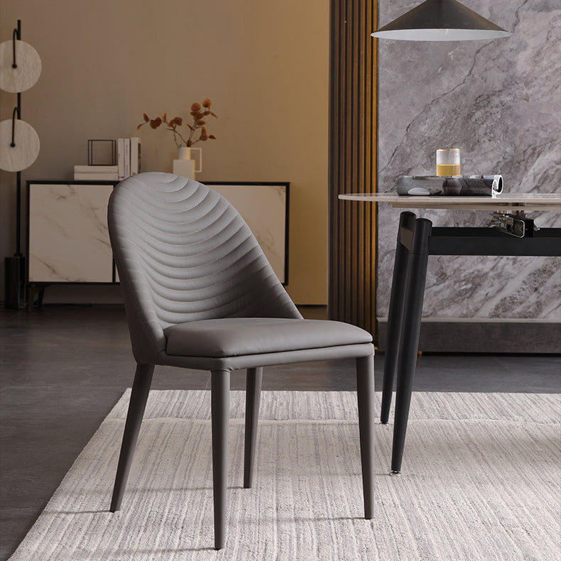 Minimalist Style Leather Dining Chairs for Home Armless Solid Back Side Chairs Clearhalo 'Dining Chairs' 'Dining Tables & Seating' 'dining_chair' 'furn' 'furn_dining_chair' 'Furniture' 'Kitchen & Dining Furniture' 5226612