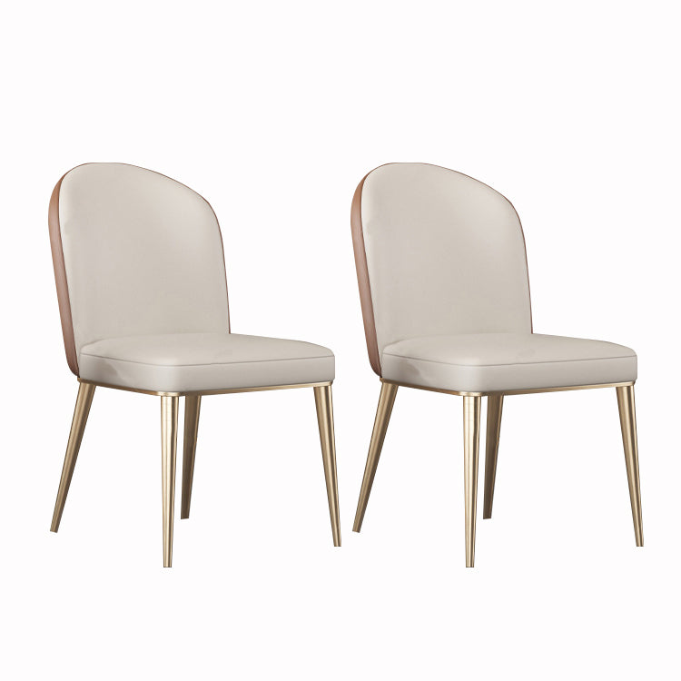 Sillas de comedor de cuero de estilo nórdico sólido sillón de comedor sin brazo