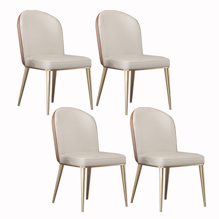 Sillas de comedor de cuero de estilo nórdico sólido sillón de comedor sin brazo
