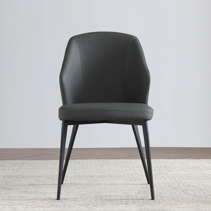 Sillas de comedor de cuero minimalistas sólidos sillón de comedor sin brazo