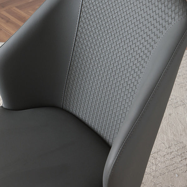 Sillas de comedor de cuero minimalistas sólidos sillón de comedor sin brazo