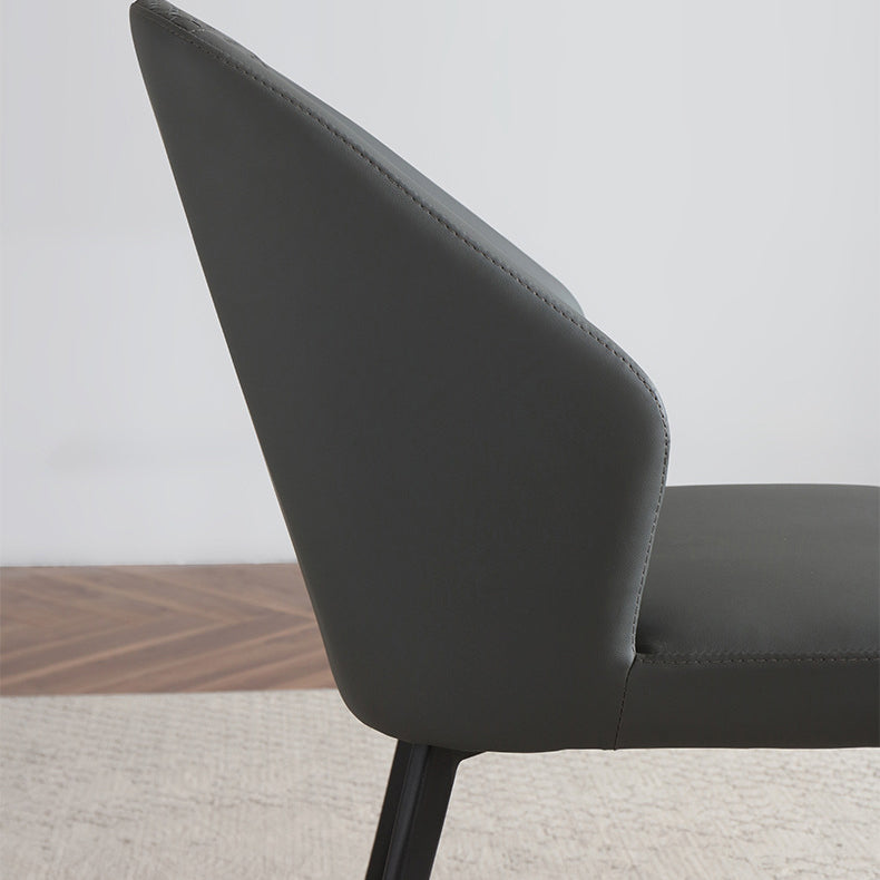 Sillas de comedor de cuero minimalistas sólidos sillón de comedor sin brazo