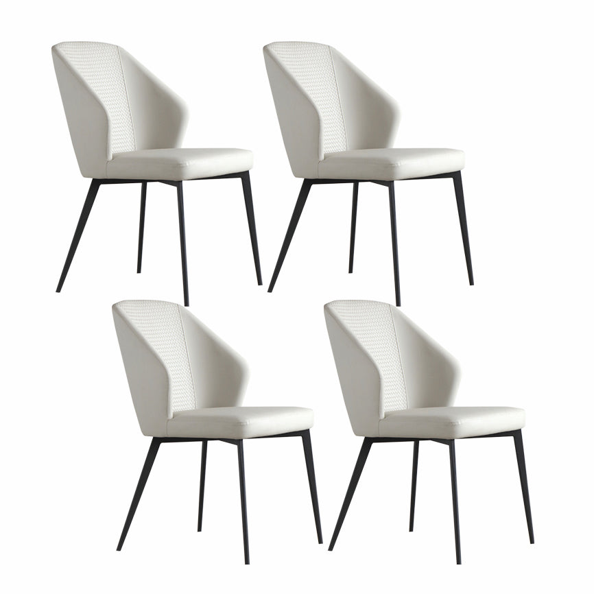 Sillas de comedor de cuero minimalistas sólidos sillón de comedor sin brazo