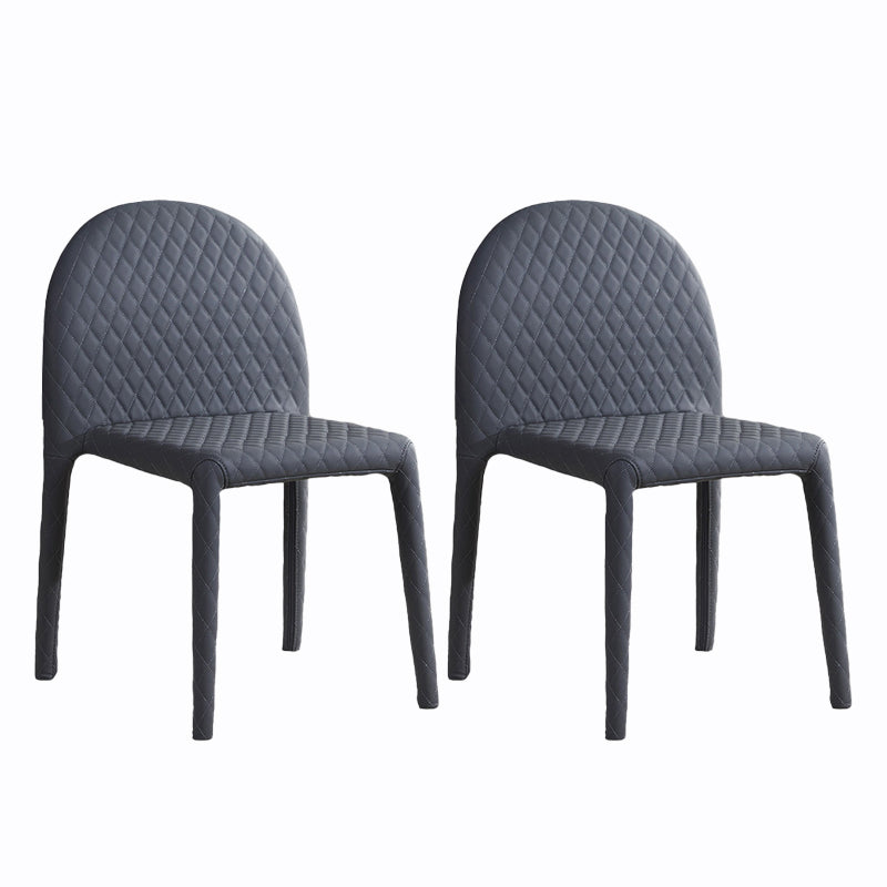 Minimalistischer fester Rücken ohne Armlosen Esstuhl Leder -Essstuhl für Zuhause