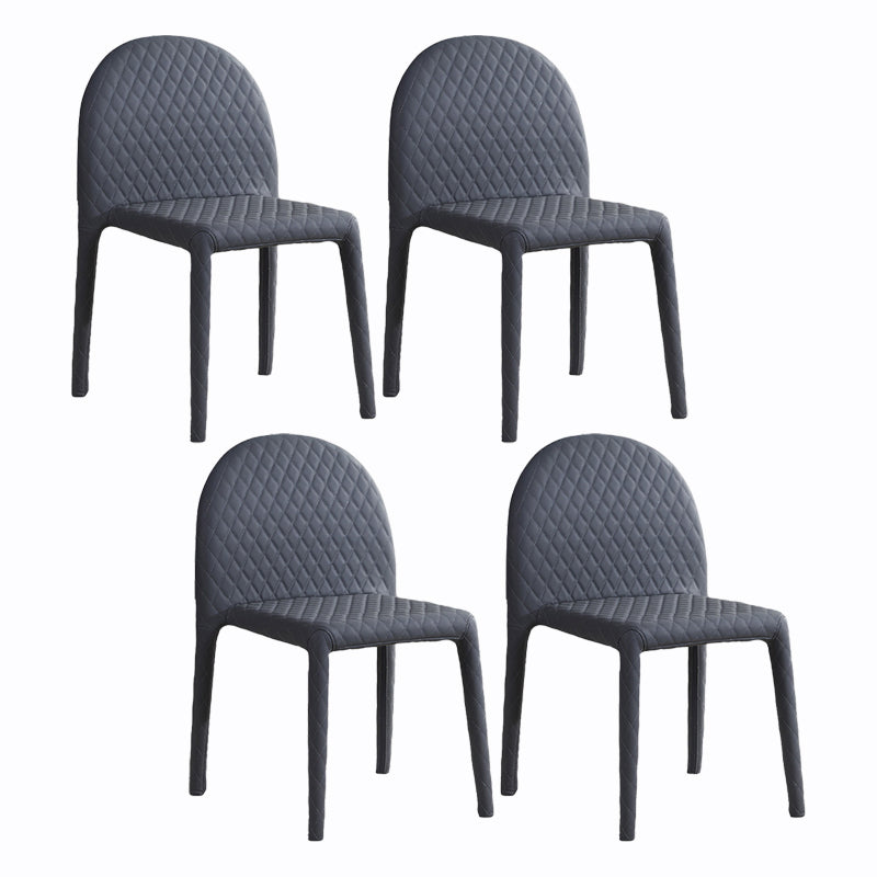 Minimalistischer fester Rücken ohne Armlosen Esstuhl Leder -Essstuhl für Zuhause