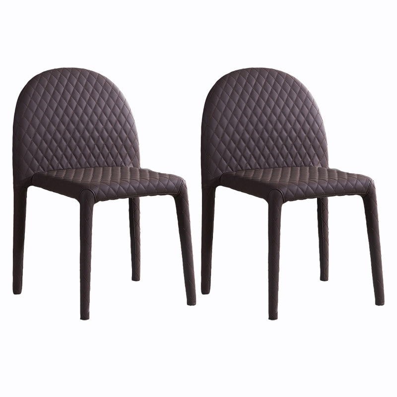 Minimalistischer fester Rücken ohne Armlosen Esstuhl Leder -Essstuhl für Zuhause