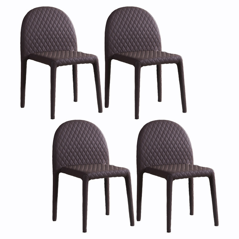 Minimalistischer fester Rücken ohne Armlosen Esstuhl Leder -Essstuhl für Zuhause